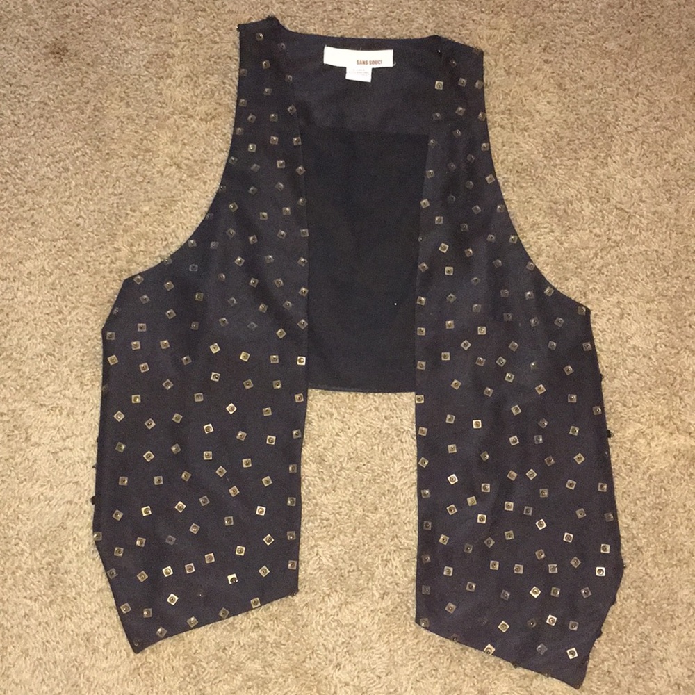 Sans Souci black beaded vest
